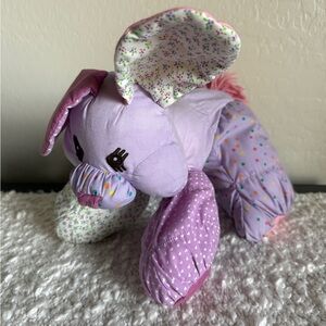 Vintage Floppalots Purple and Pink Plush Rabbit